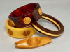 BB242 custard/butterscotch bullseye dot bangle